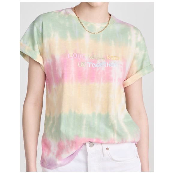 Mira Mikati Embroidered Tie Dye T-Shirt Top Multicolor Size Small *NEW* - Picture 1 of 5